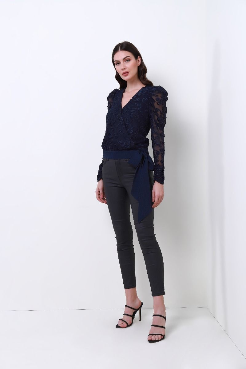 draped sleeves velvet top