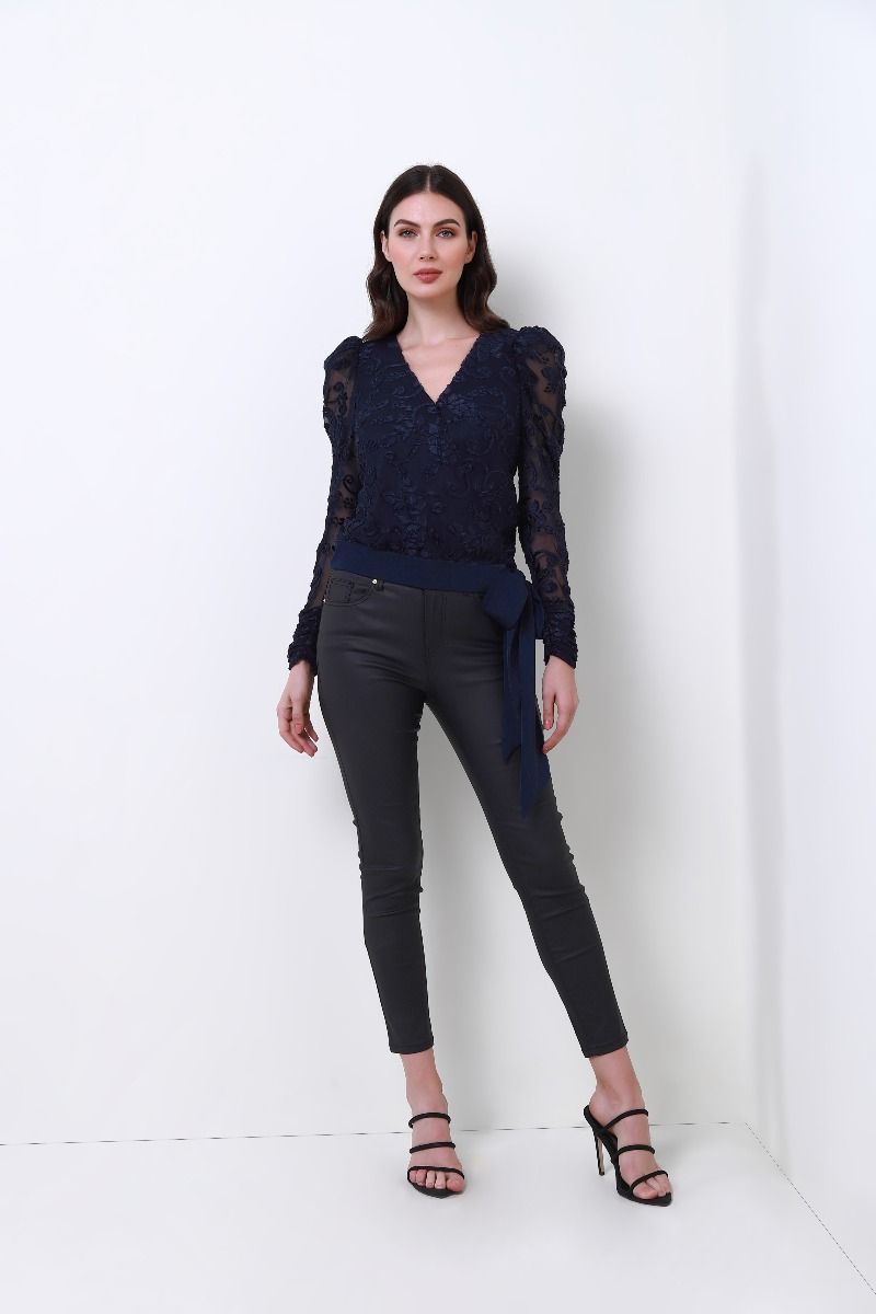 draped sleeves velvet top