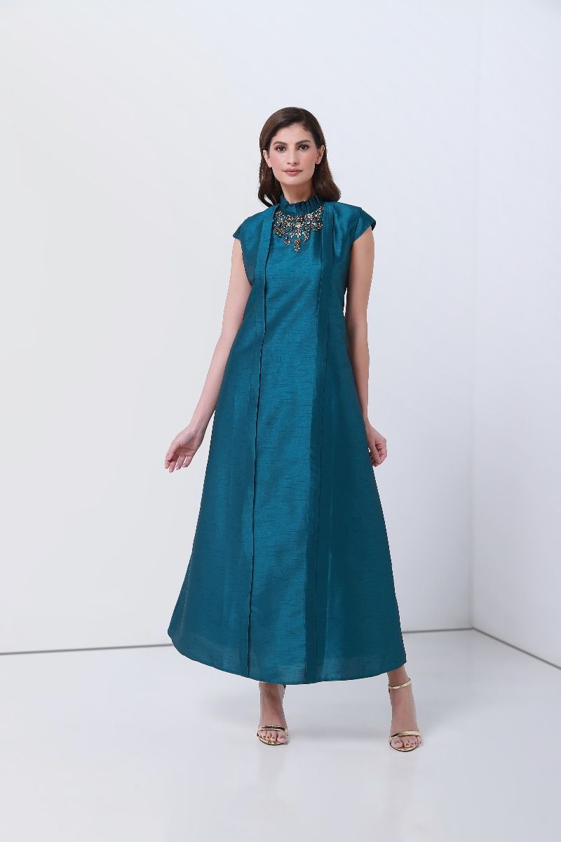 Beaded collar dress