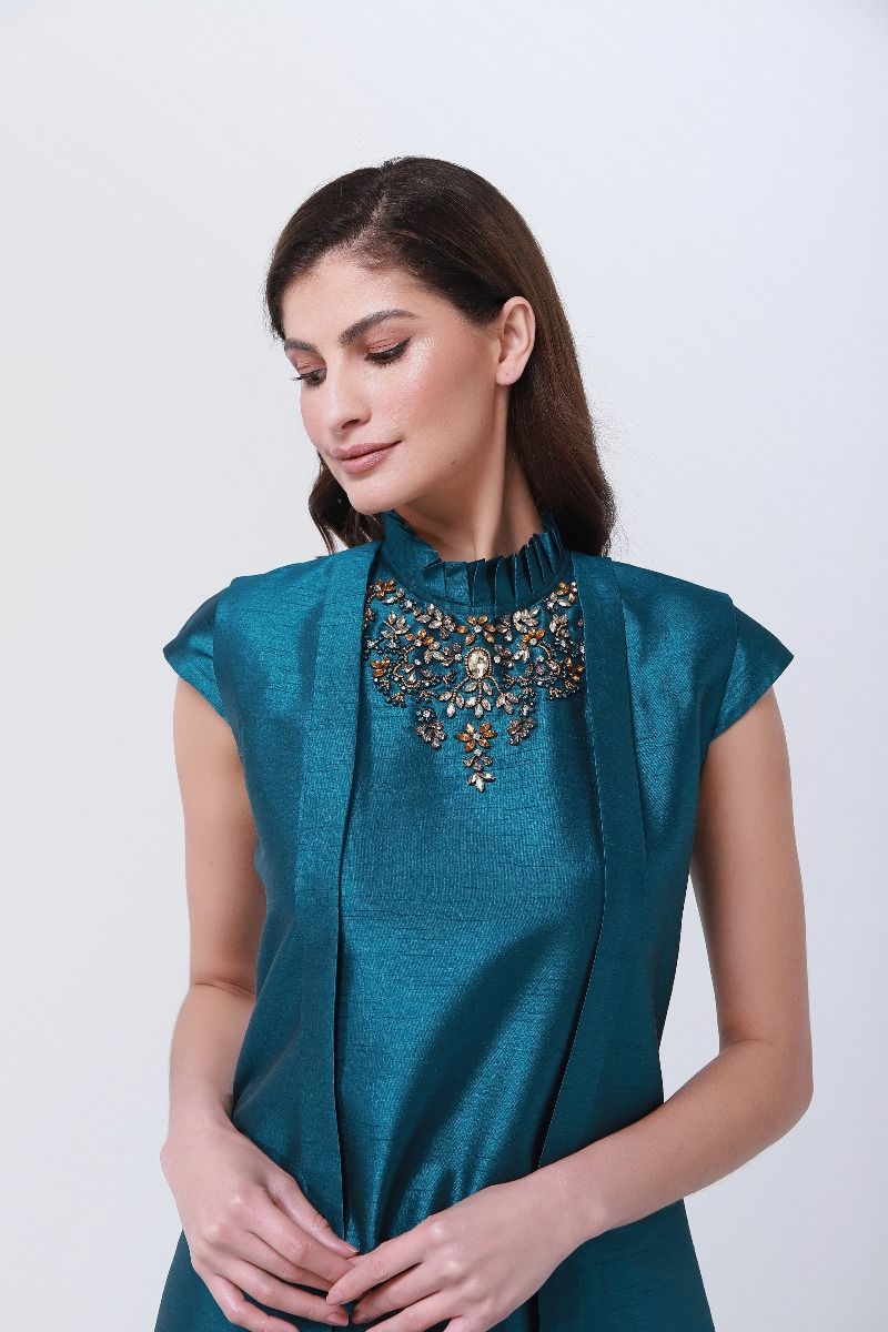 Beaded collar dress