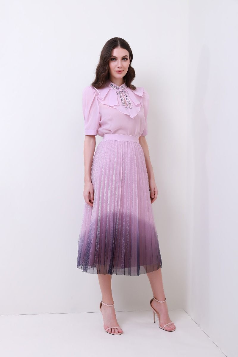colored hem skirt 