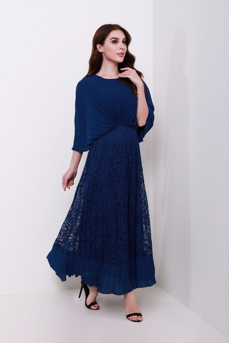 pleated lace dress