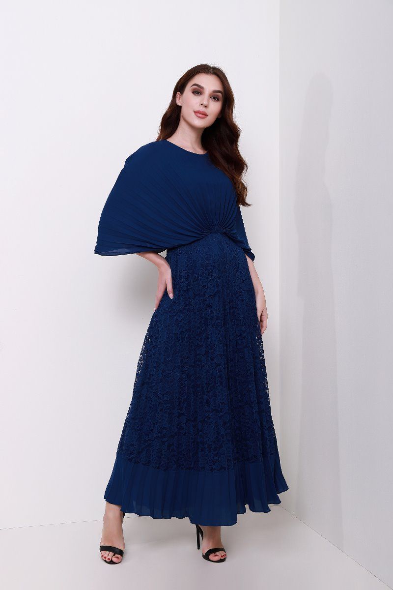 pleated lace dress