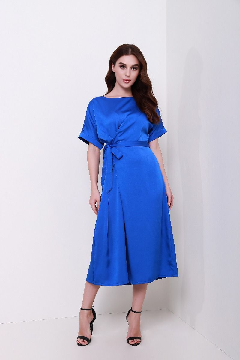 frill midi sleeves dress