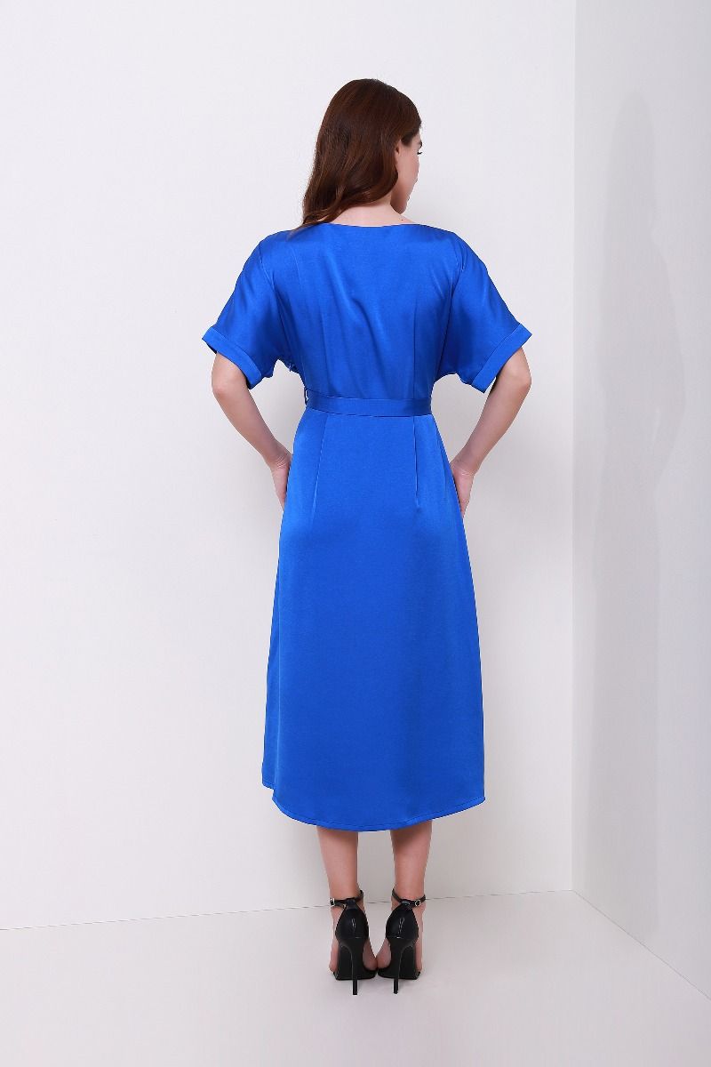 frill midi sleeves dress