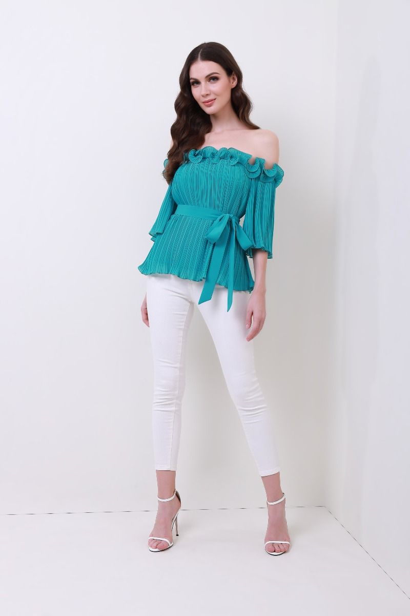 pleated chiffon blouse