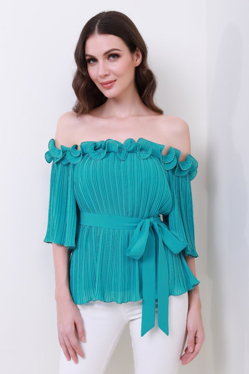 pleated chiffon blouse