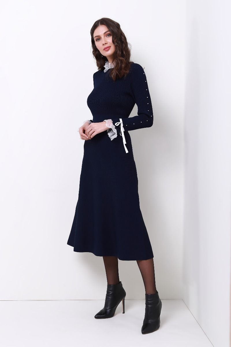 high lace neck dress