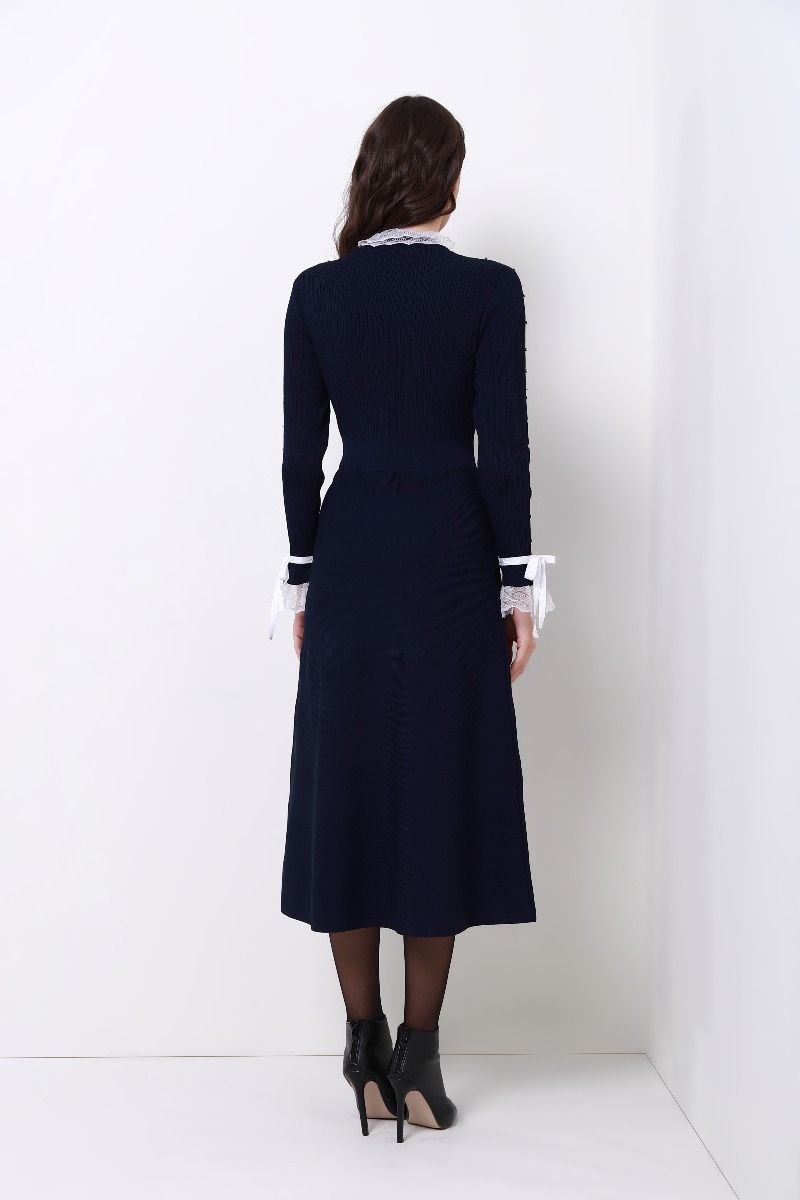 high lace neck dress
