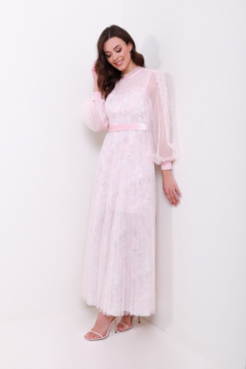 Pleated mesh dress
