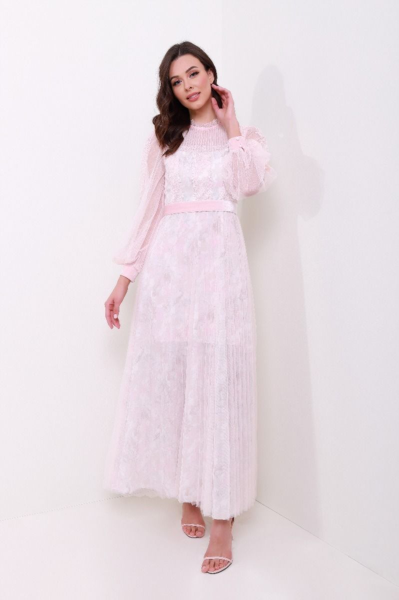 Pleated mesh dress