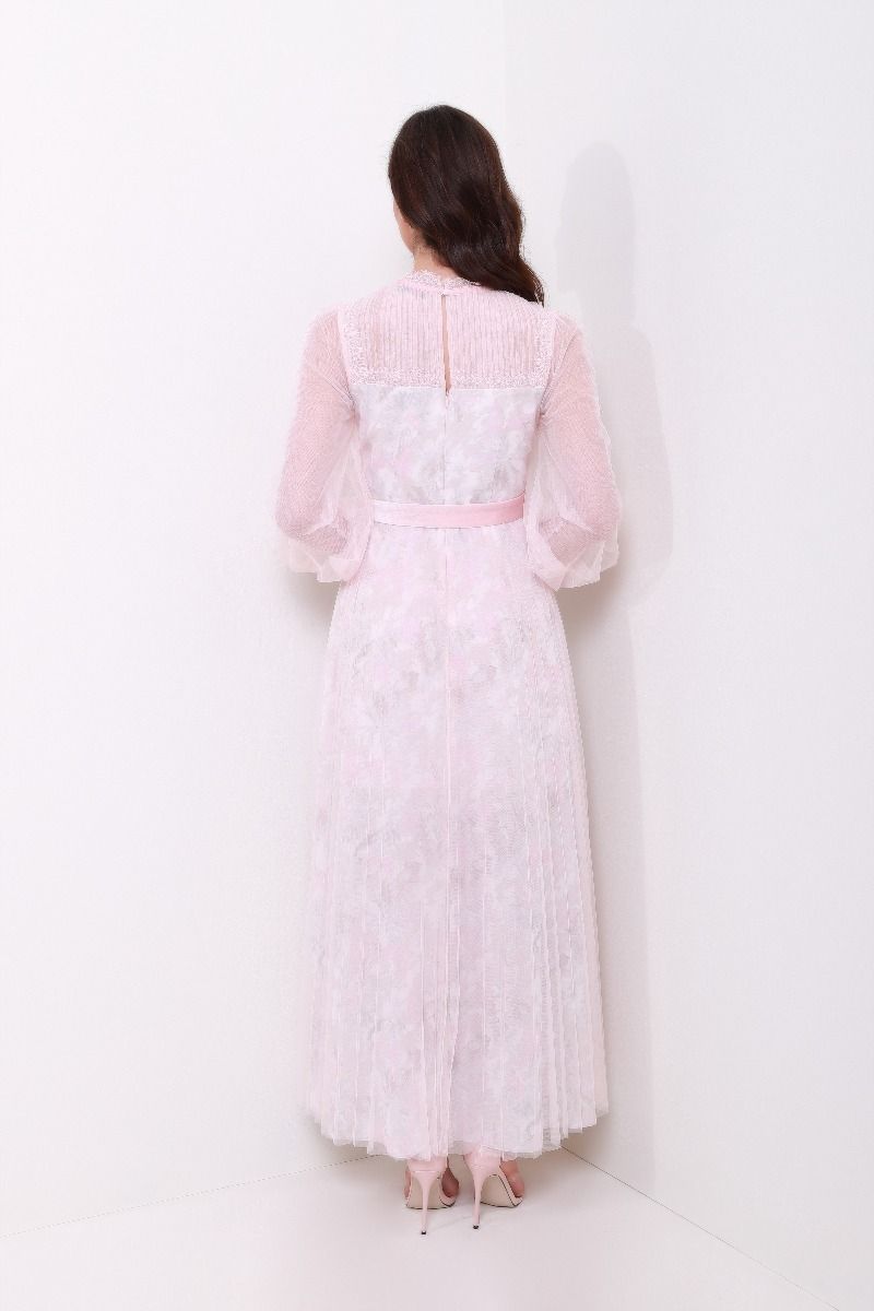Pleated mesh dress