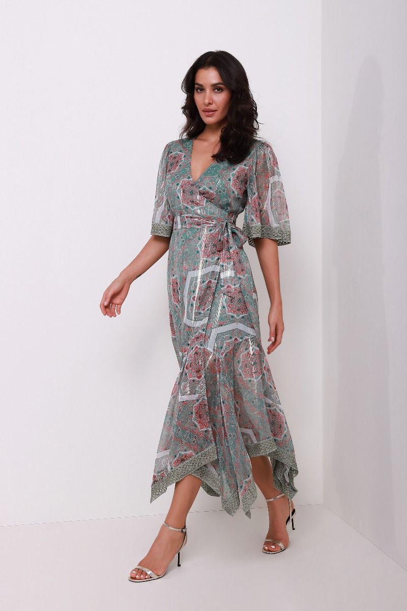 Wrap asymmetrical dress