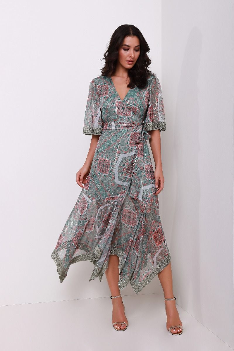 Wrap asymmetrical dress