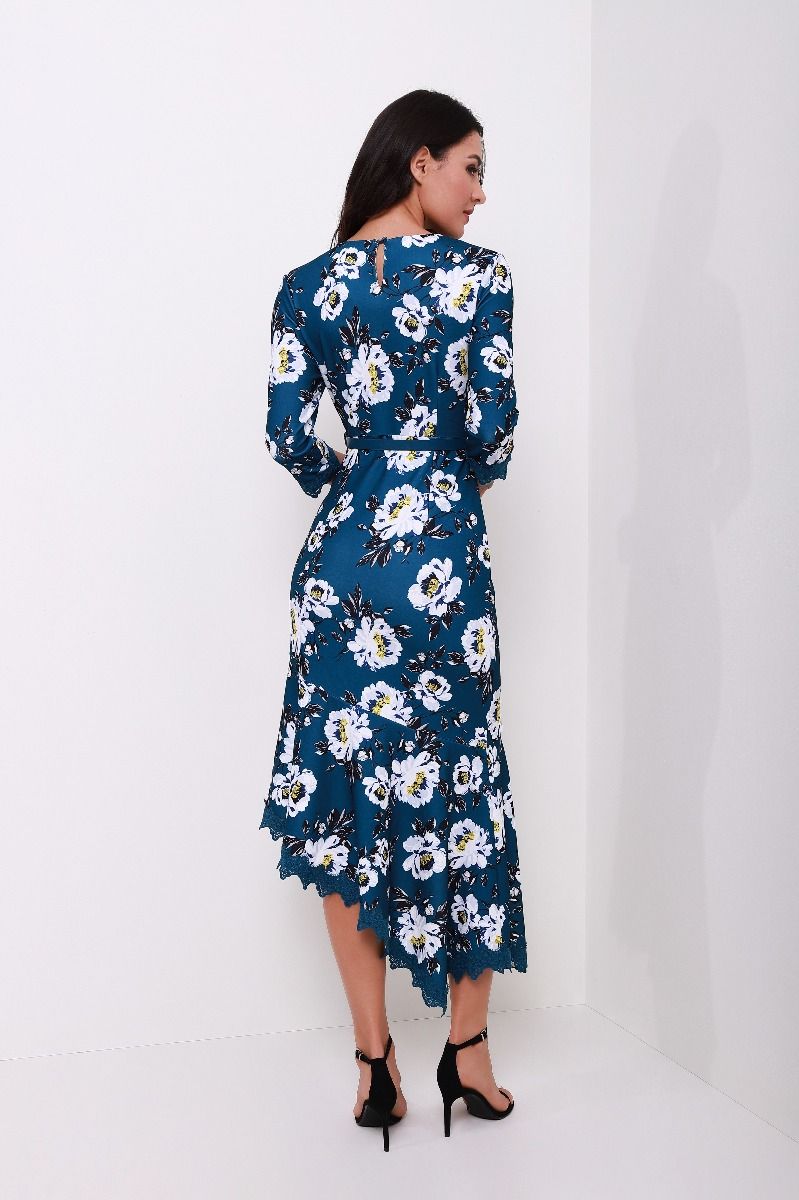 Floral lace trimming dress  