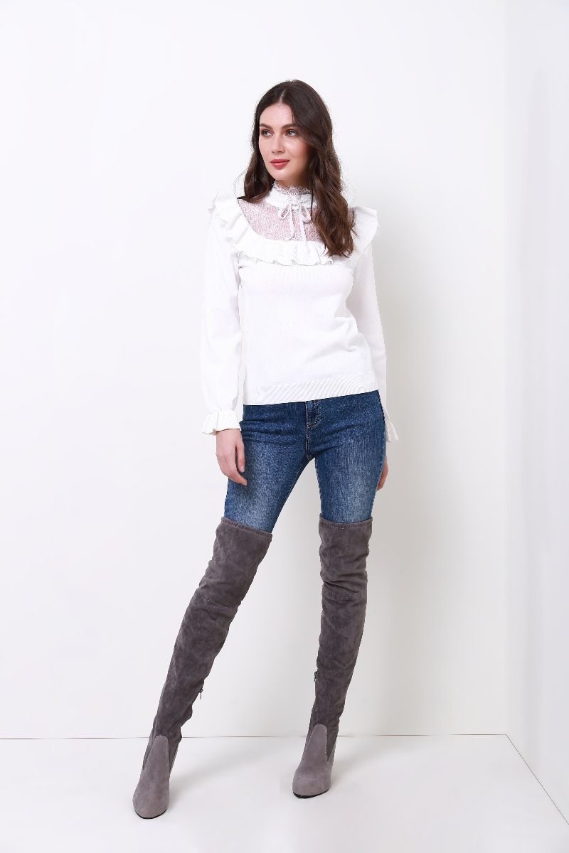 lace bustier sweater