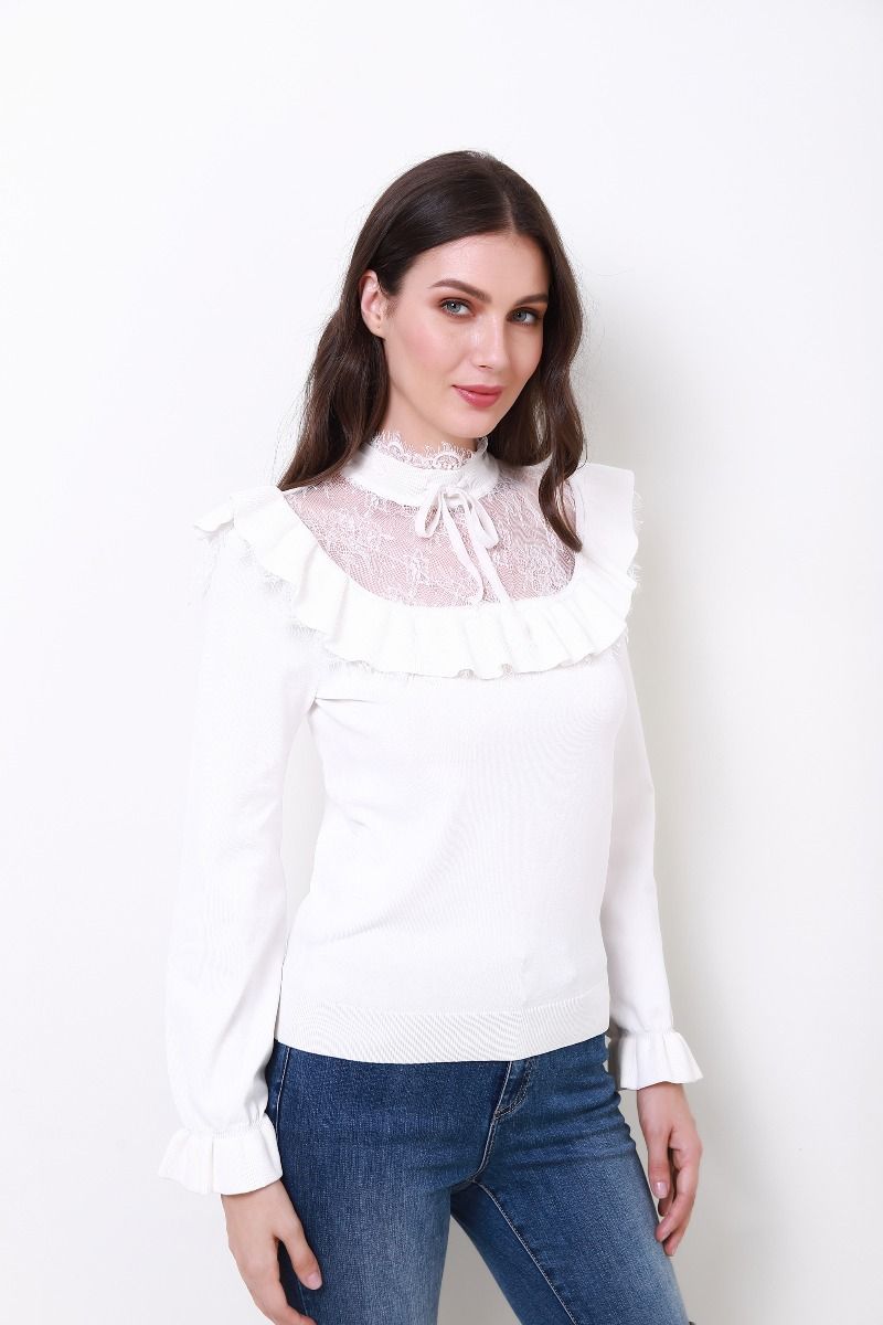 lace bustier sweater