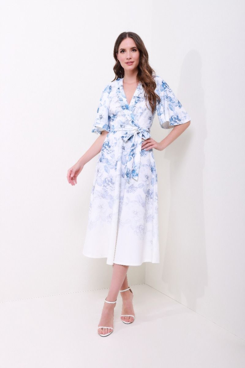 Wrap front floral dress