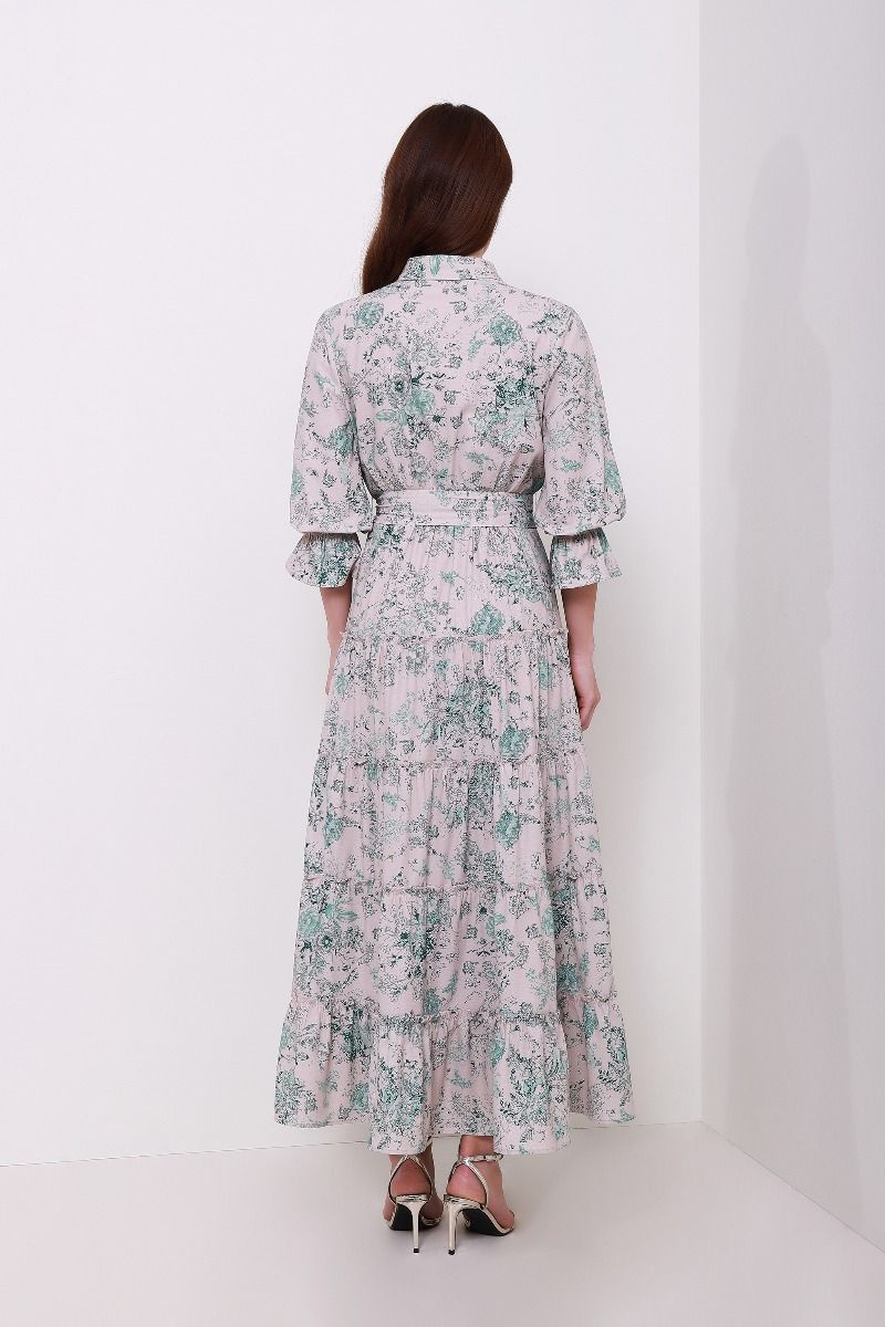 Collar printed dress