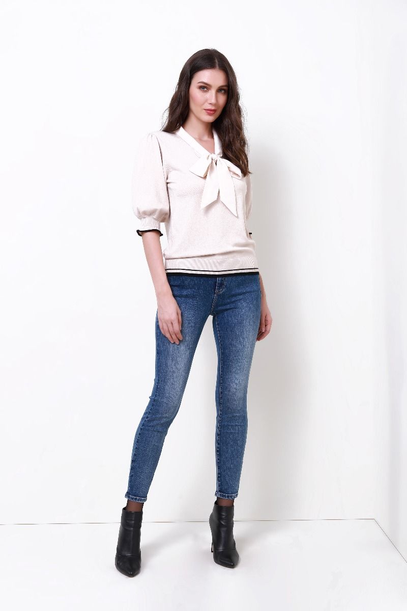 satin neck-tie top