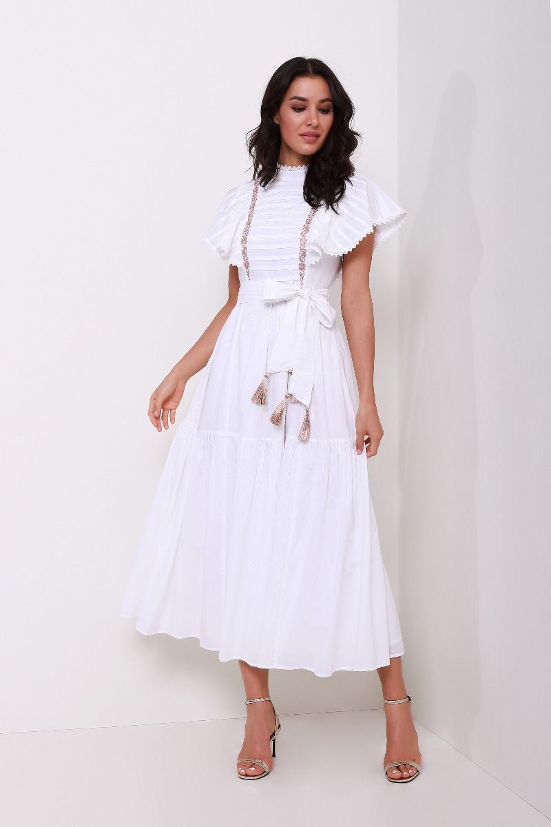 Frill sleeves dress
