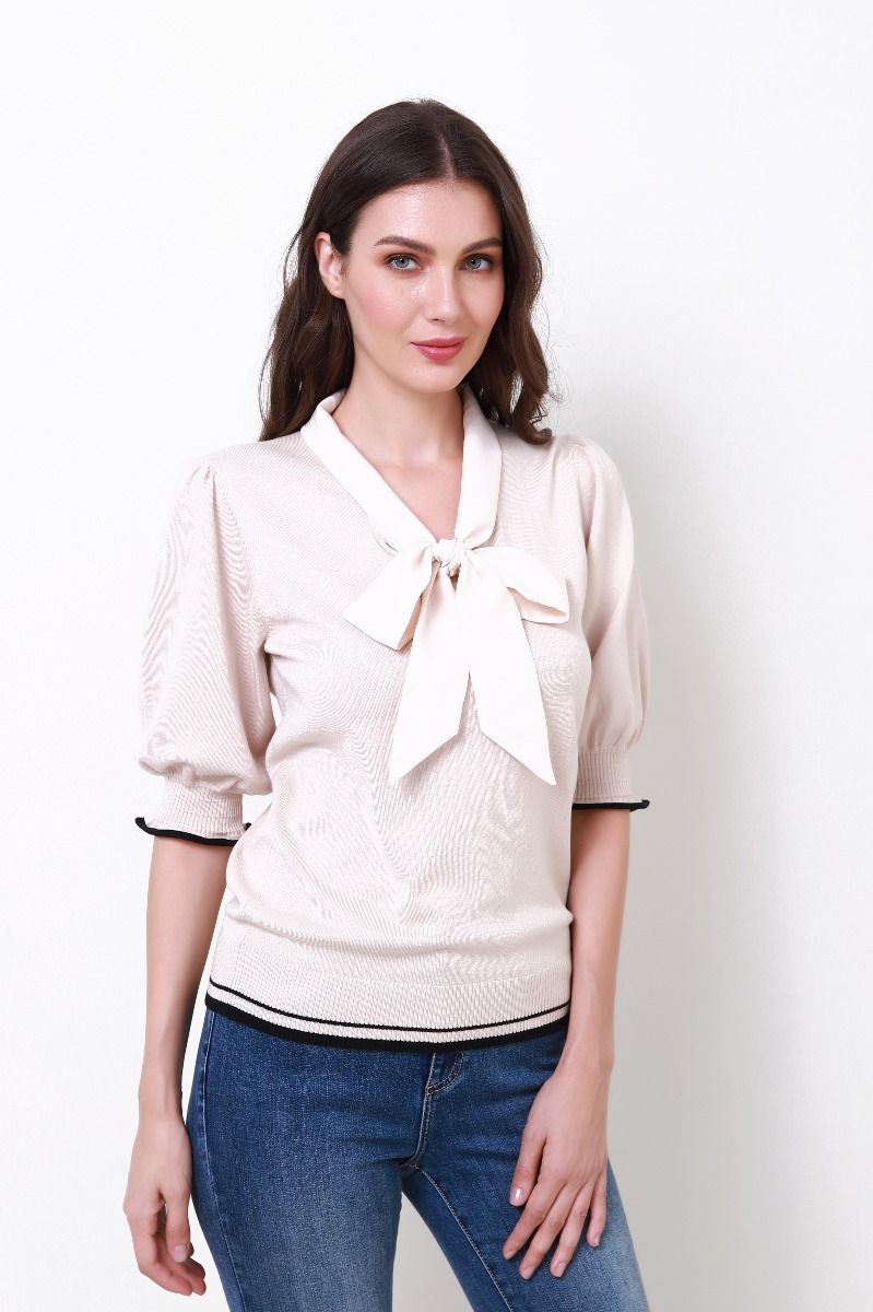 satin neck-tie top