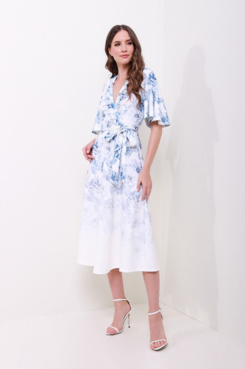 Wrap front floral dress