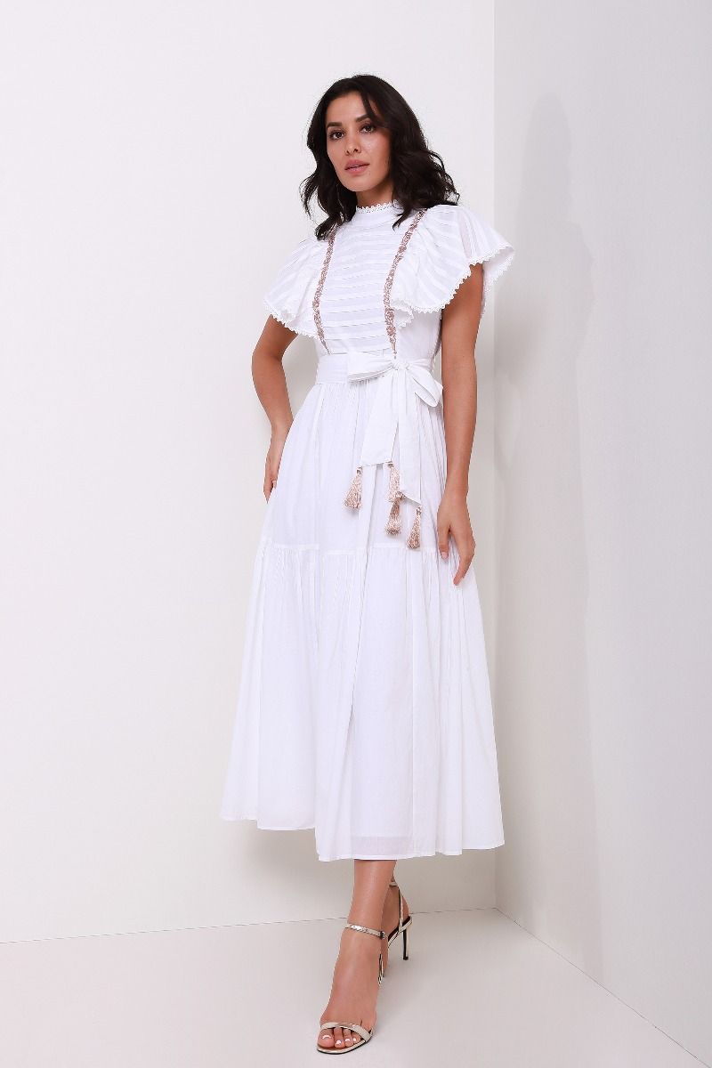 Frill sleeves dress