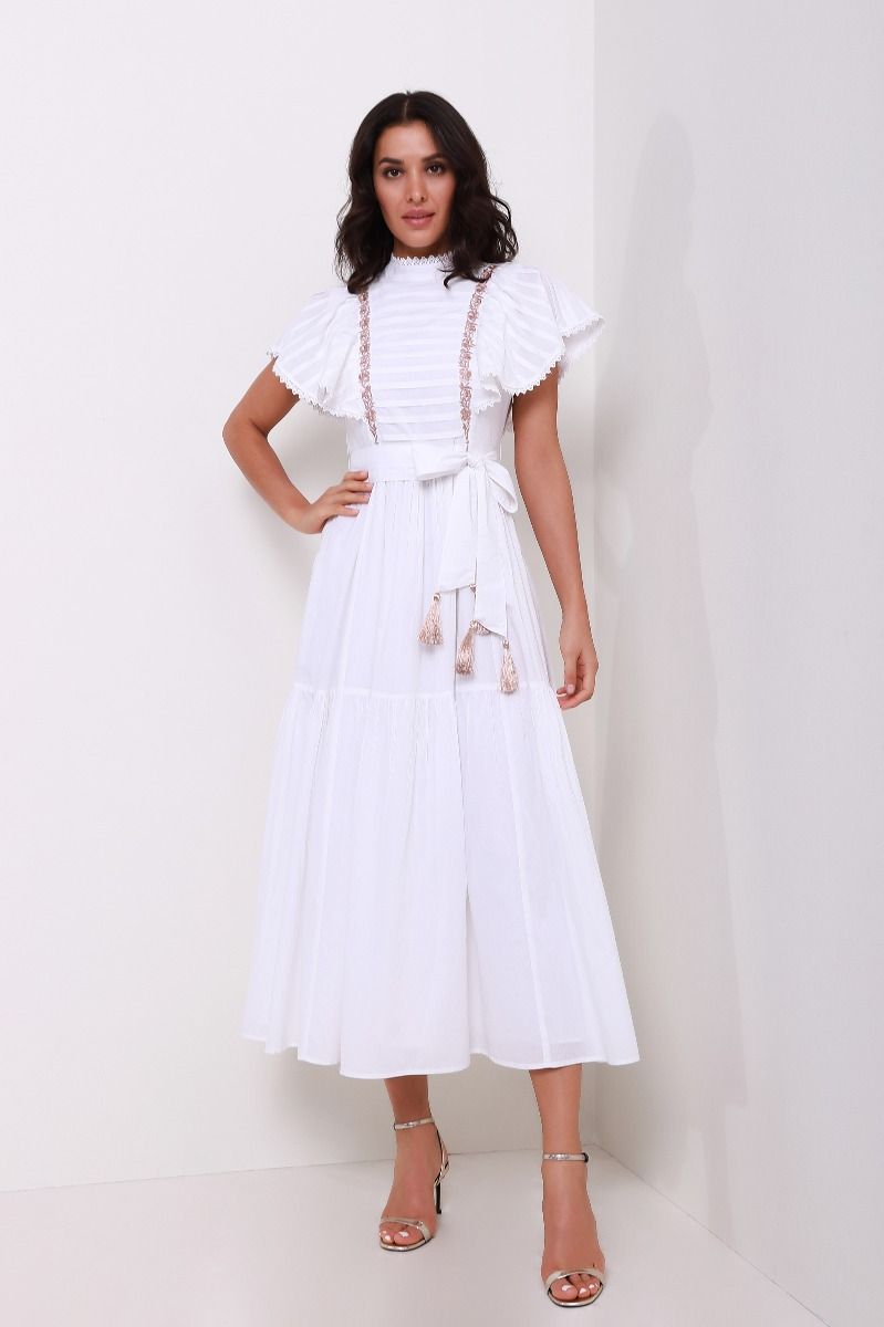 Frill sleeves dress