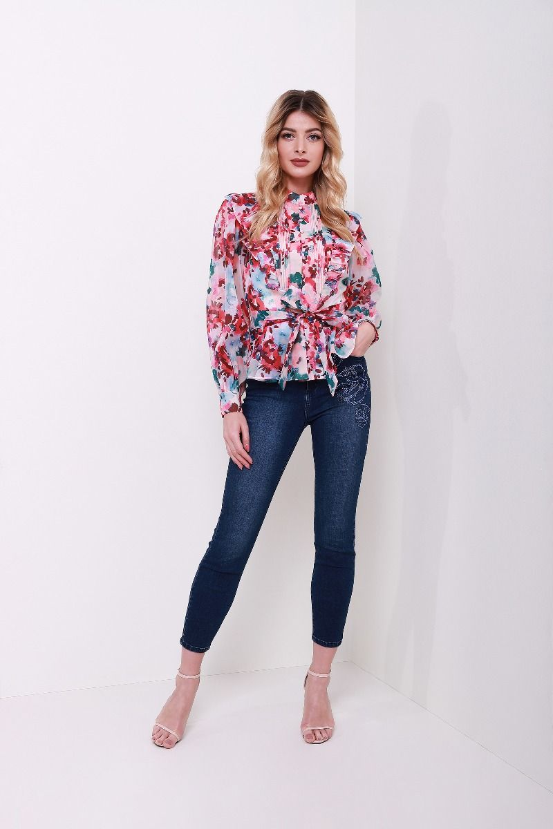 organza floral blouse