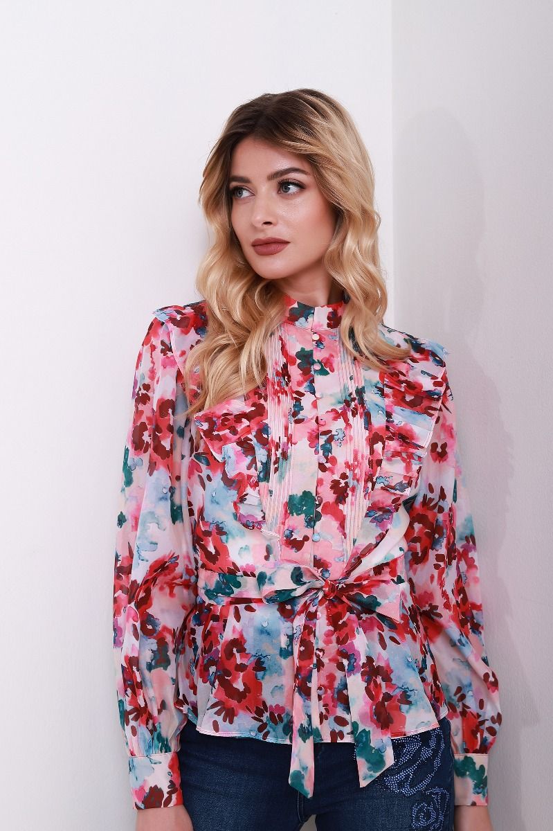 organza floral blouse