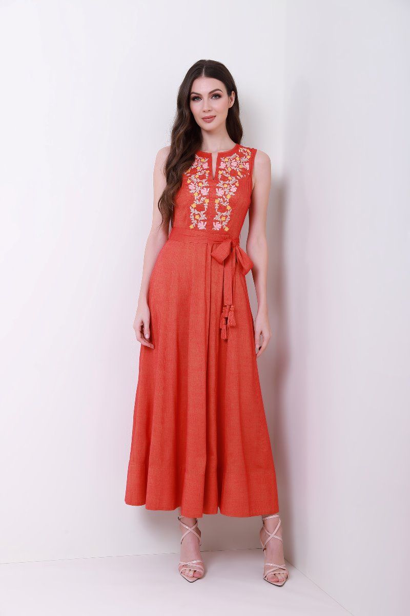 Embroidered bustier dress