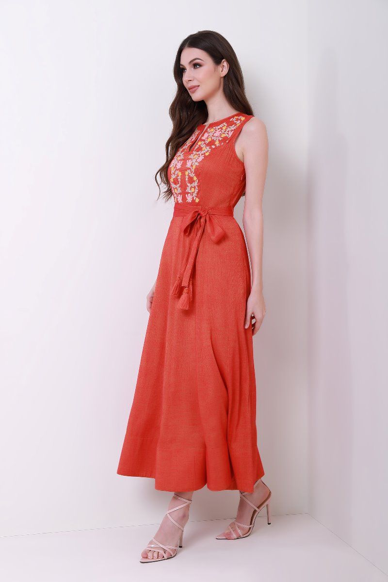 Embroidered bustier dress