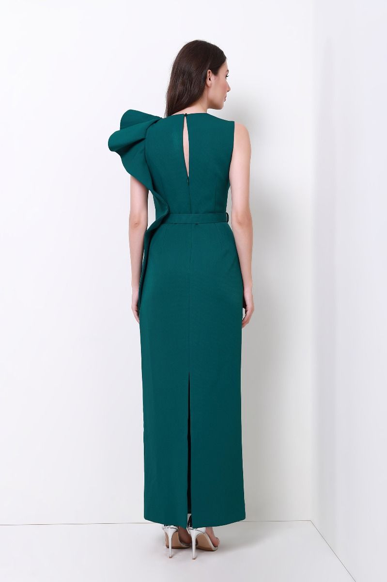 Embellished one shoulder dress