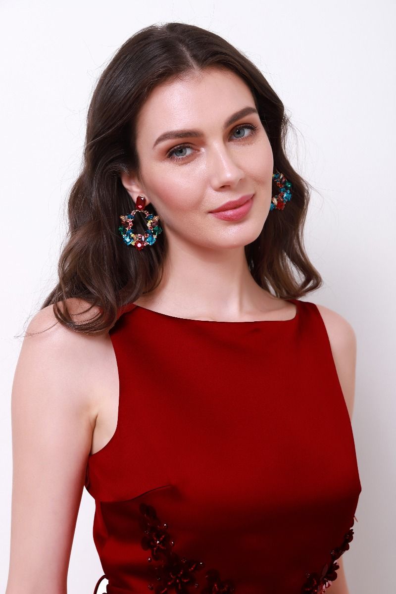 colored round earring