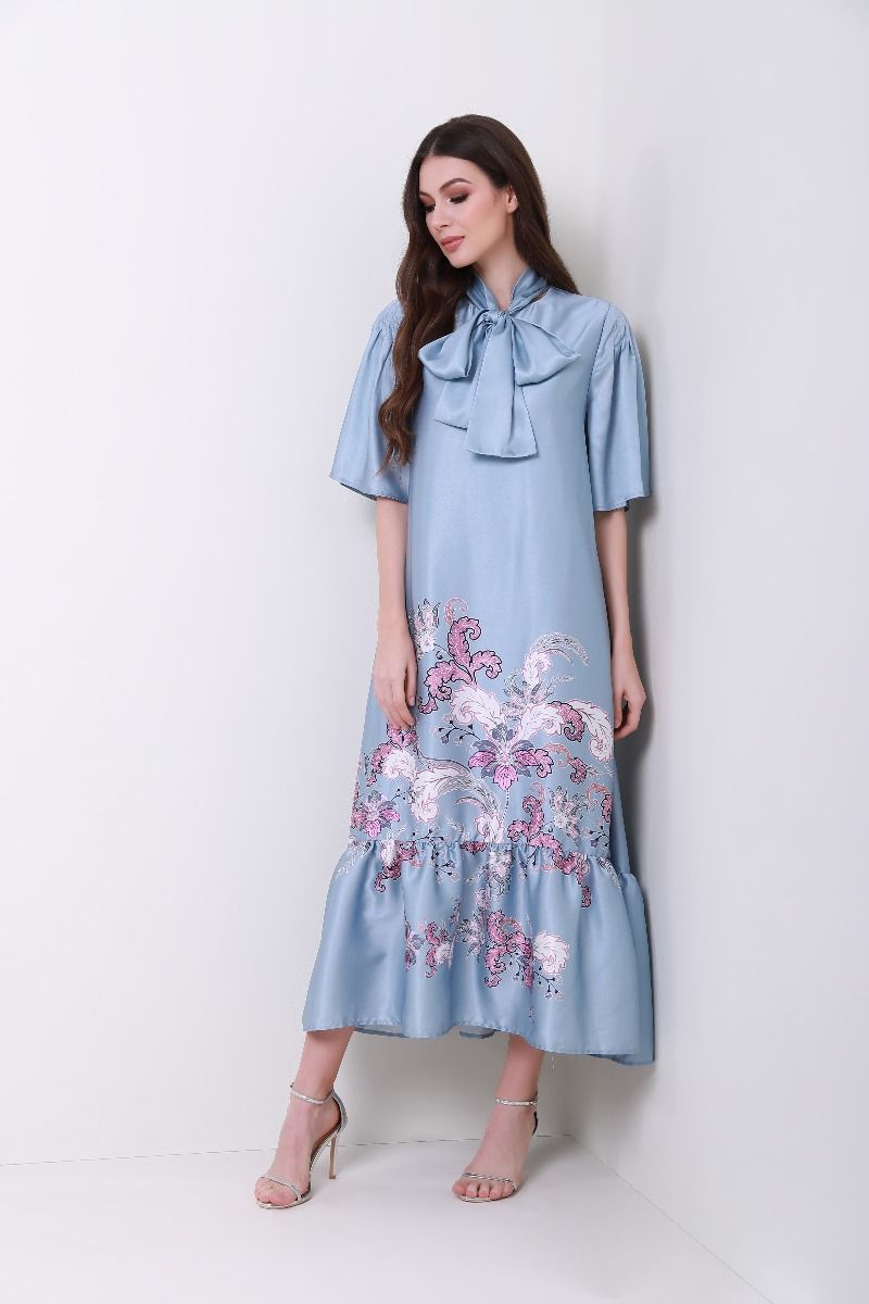 peplum hem satin dress