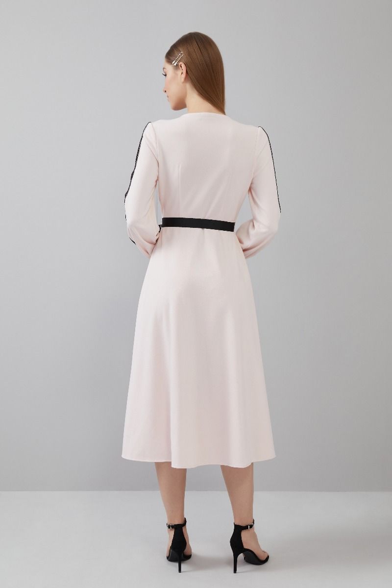 Lace Insert Midi Dress