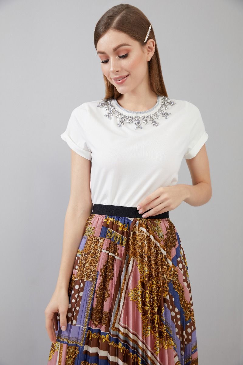 Embellished Collar T-Shirt