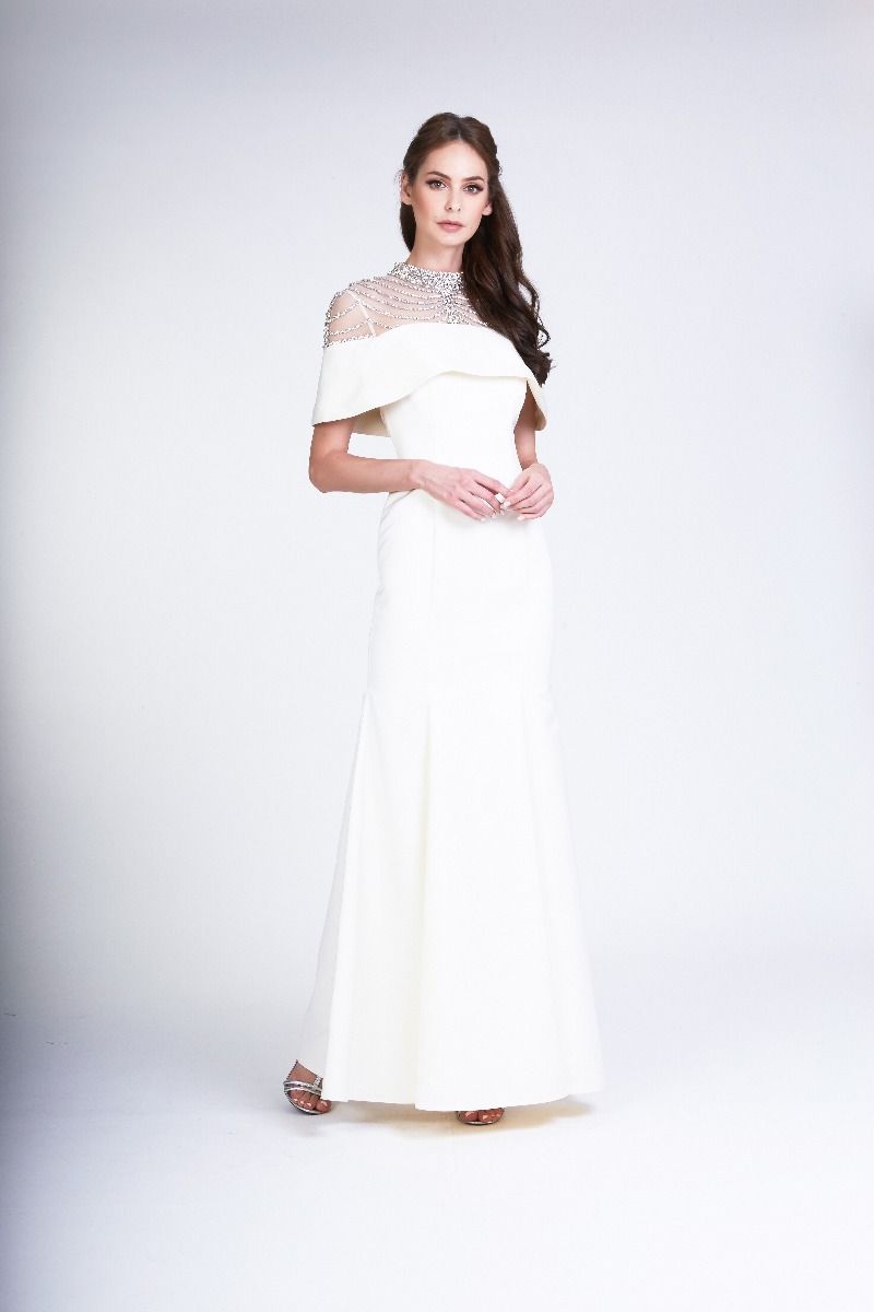 Embellished lace appliqué dress