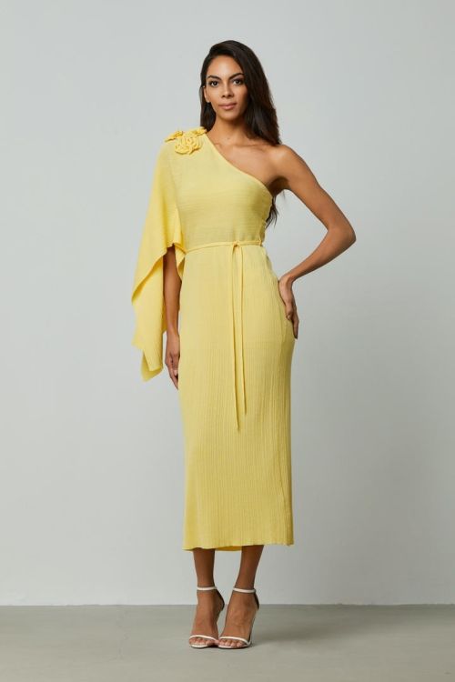 One shoulder fitted knit dress