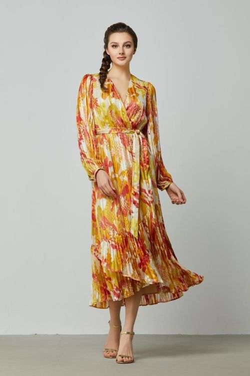 Golden inserts dress