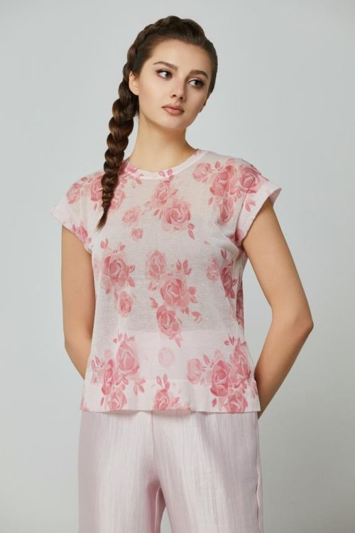 Floral Sheer Knit Top