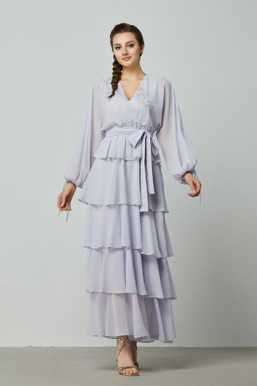 Tiered embellished dress