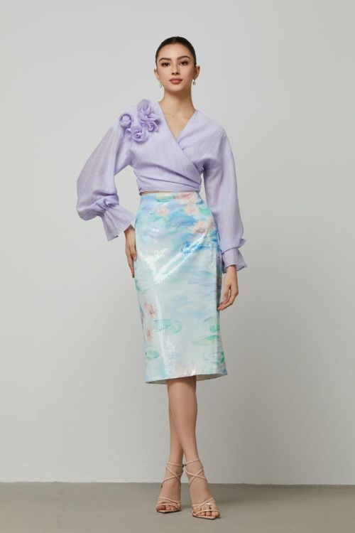 Sequins midi skirt