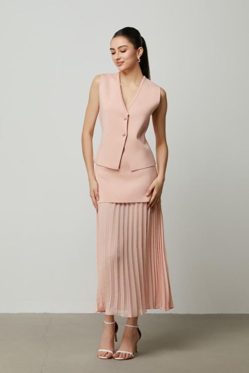 Chiffon pleated layer skirt