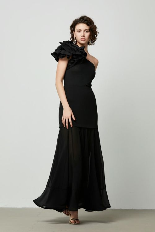 Chiffon fit and flair skirt