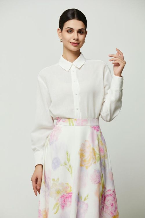 White Cotton Linen Shirt