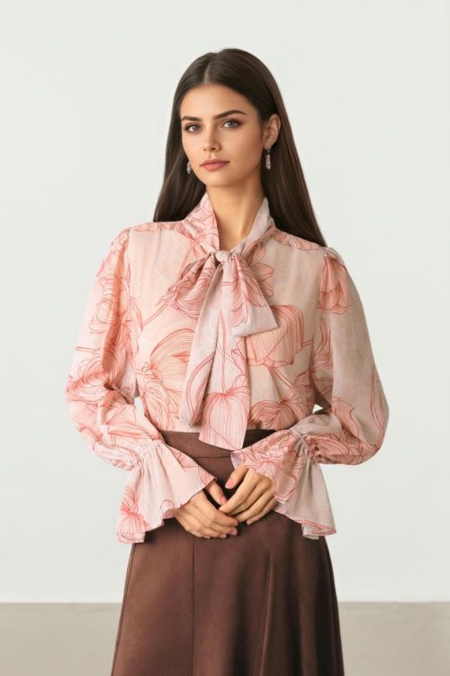 CHIFFON BLOUSE WITH SCARF