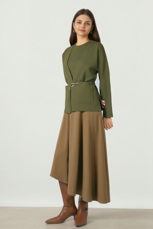 Belted Knit Cardigan