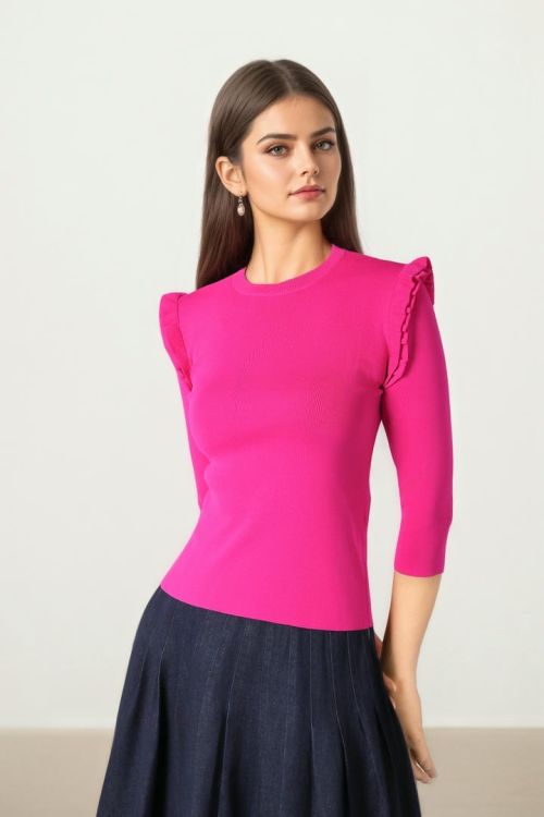 Fuchsia Knit Top